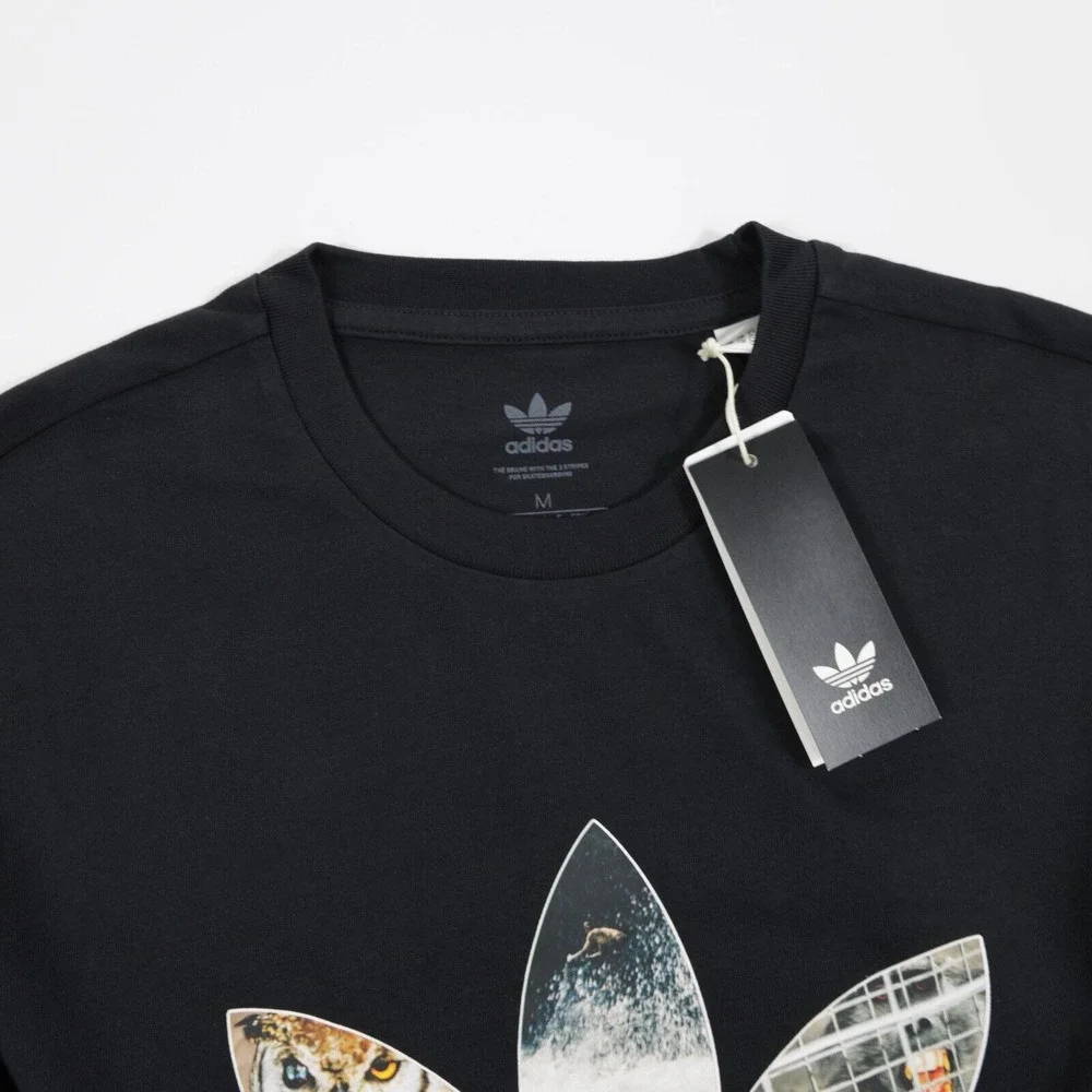 Adidas Originals Men's Crew Neck Short Sleeve Dill Graphic T-Shirts Black Size M